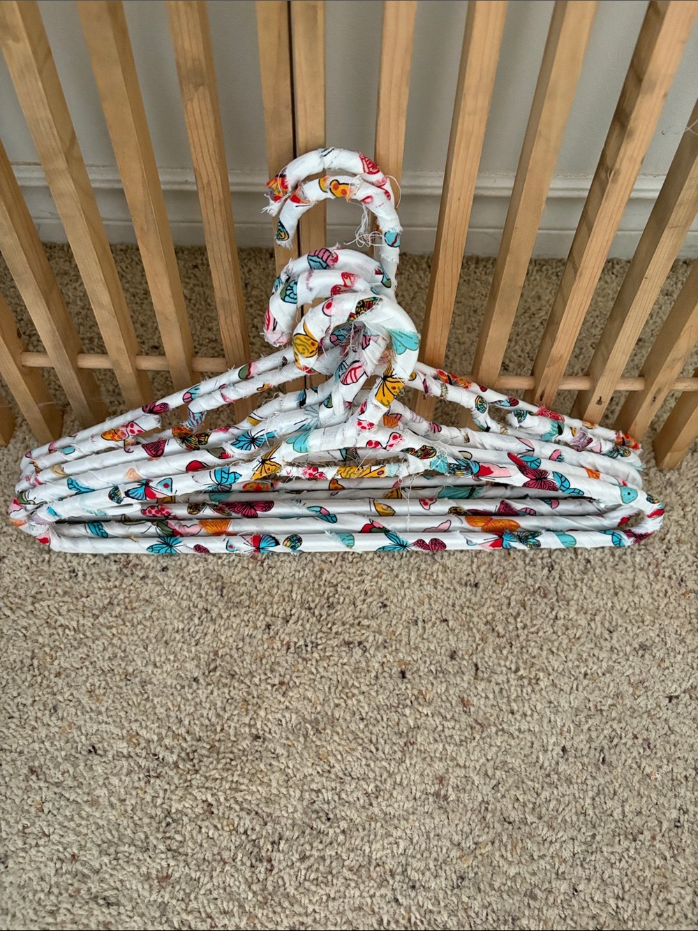 Upcycled fabric hangers
